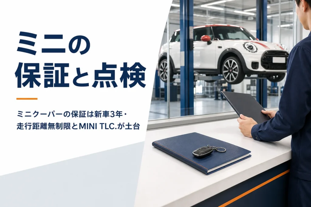 ミニクーパーの点検を受け付けるディーラーのサービスカウンター
