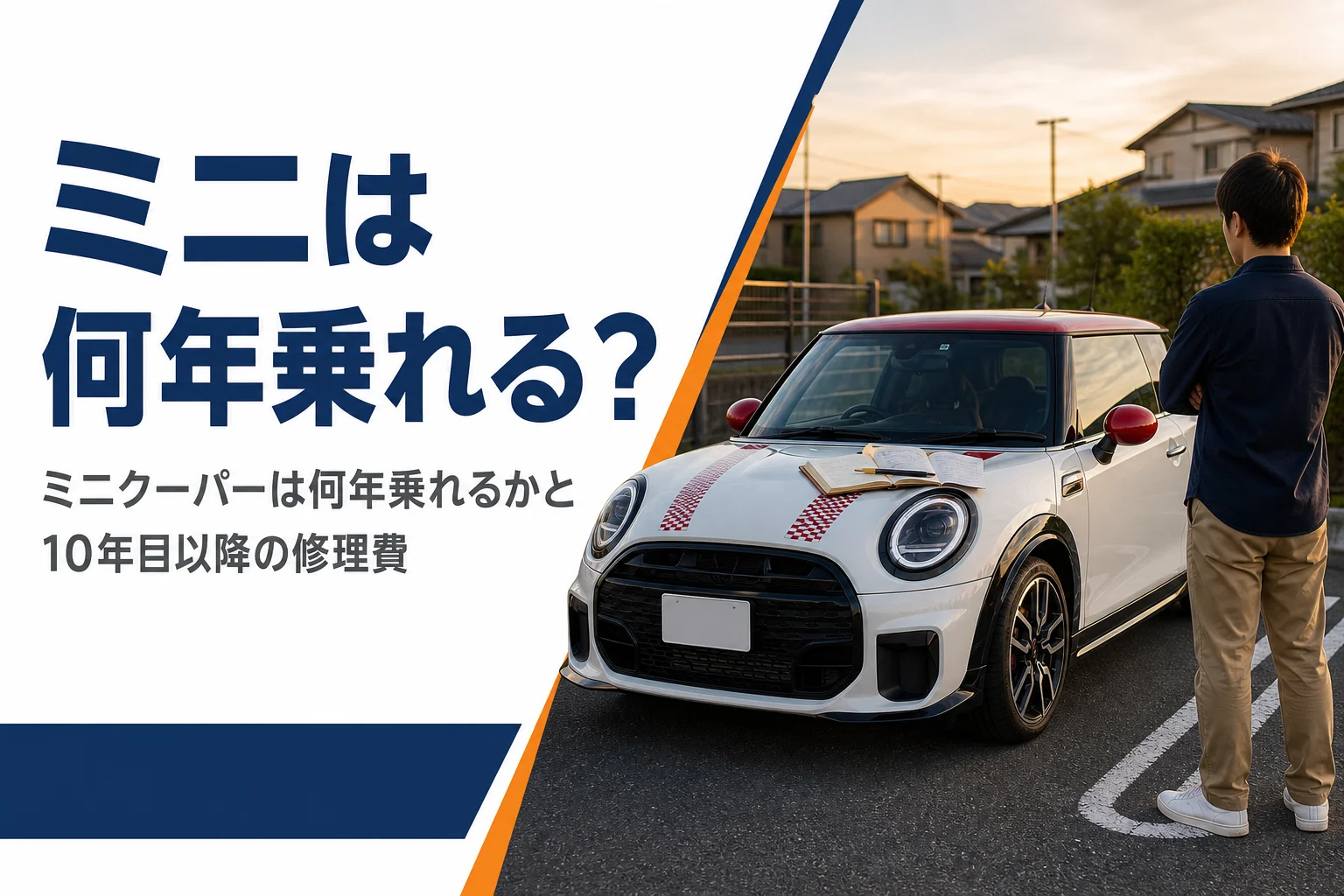 年数のたった小型ハッチバックと点検記録簿