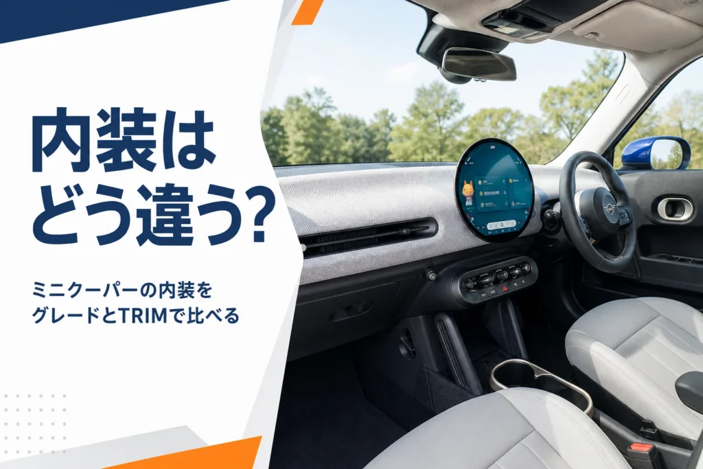 円形ディスプレイが中央にある現行ミニクーパーの内装