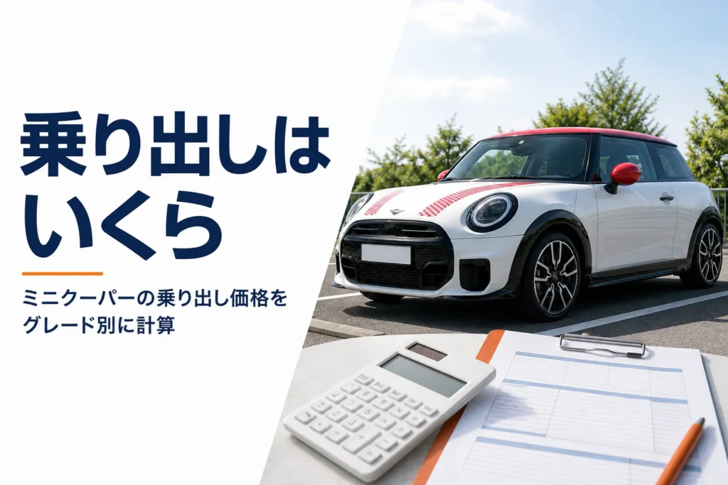 ミニクーパーの乗り出し価格をグレード別に計算した記事のアイキャッチ