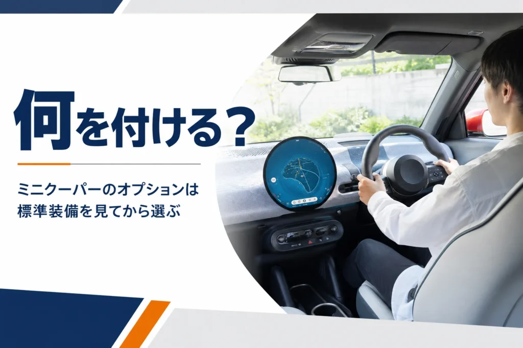 ミニクーパーのオプションとアクセサリーの選び方を解説する記事のアイキャッチ