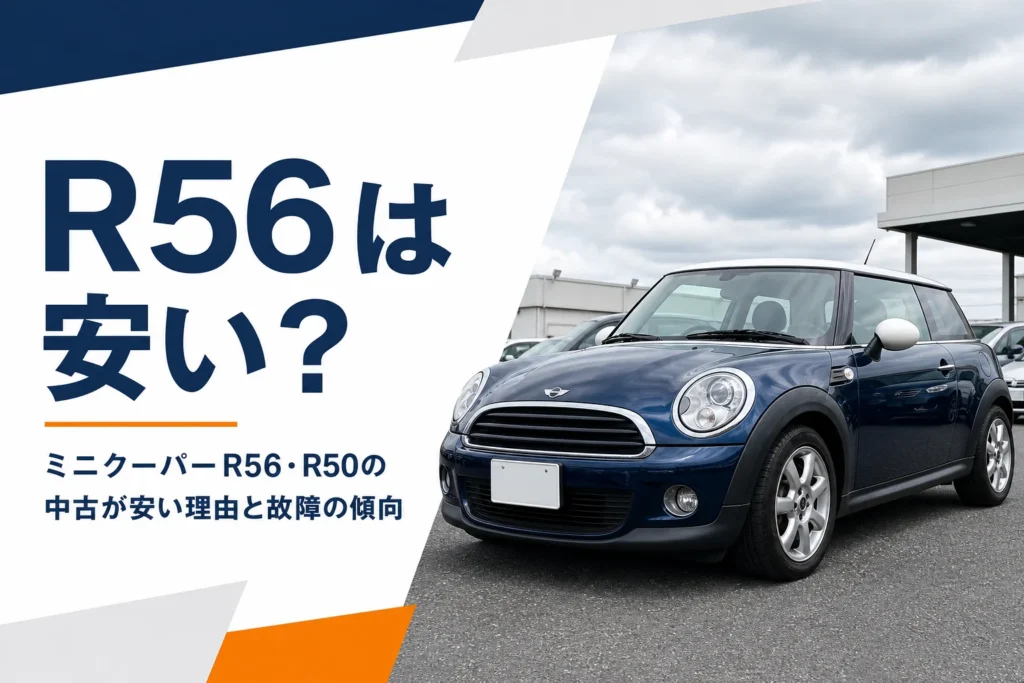 中古車店に並ぶ2代目ミニクーパーのイメージ