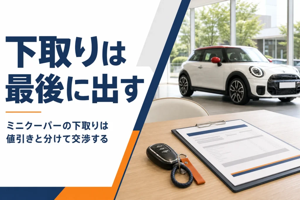 商談テーブルに置かれた見積書と車のキー