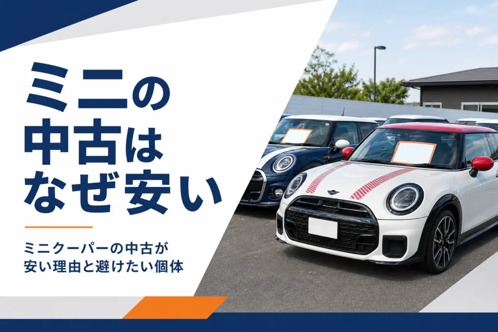 中古車展示場に並ぶミニクーパー